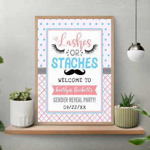 "Lash or Stacher" Gender: Visa Party Välkommen Poster