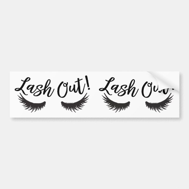 Lash out Eyelash Lash Salon Makeup Artist Bildekal (Framsidan)