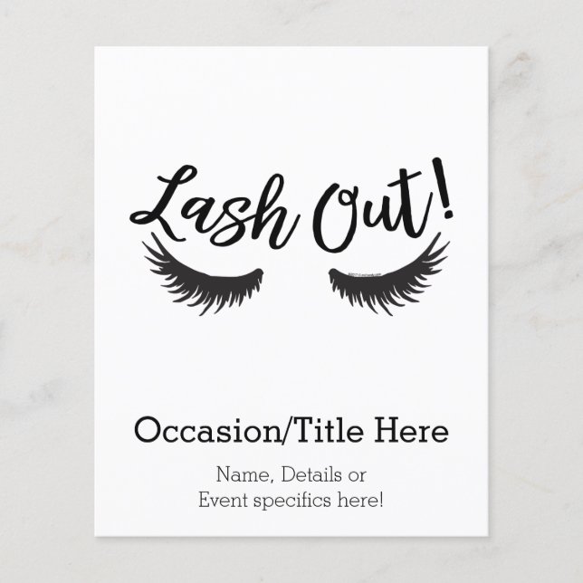 Lash out Eyelash Lash Salon Makeup Artist Flygblad (Framsidan)