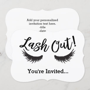 Lash out Eyelash Lash Salon Makeup Artist Inbjudningar