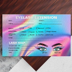 Lash-postkort för holografisk astetiker visitkort