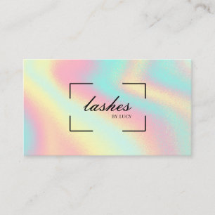 Lash Pub Beauty Salon Pastel Holografiska Visitkort