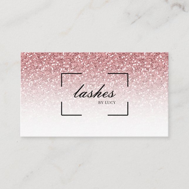 Lash Pub Beauty Salon Ro Guld Glitter Visitkort (Framsida)