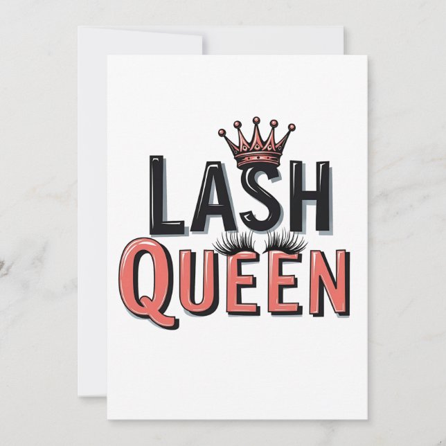 Lash Queen Funny Öga Lash-konfektion Inbjudningar (Framsida)