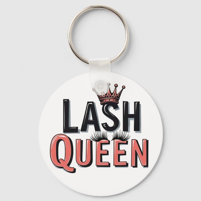Lash Queen Funny Öga Lash-konfektion Nyckelring (Framsida)