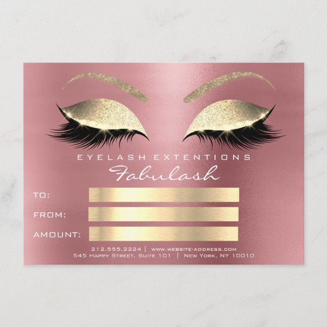 Lash Red Bean Ro Guld Makeup Certificate Gift (Framsida)