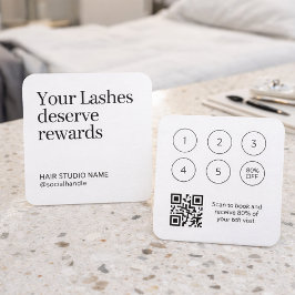 Lash Rewards lojalitetskort med QR-kod Fyrkantigt Visitkort