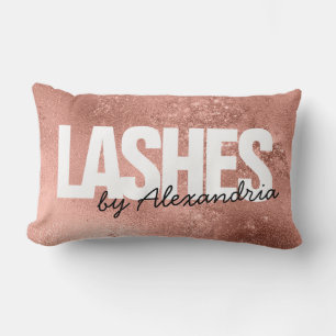 Lash Ro Guld Gnistra Script Namn Beauty Salon Lumbarkudde