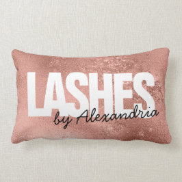 Lash Ro Guld Gnistra Script Namn Beauty Salon Lumbarkudde
