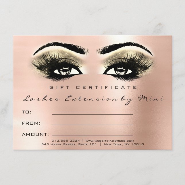 Lash Ro Guld  Makeup Certificate Gift (Framsida)