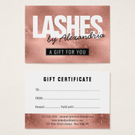 Lash Ro Guld Rosa Gnistra Gift Certificate Visitkort