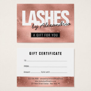 Lash Ro Guld Rosa Gnistra Gift Certificate Visitkort