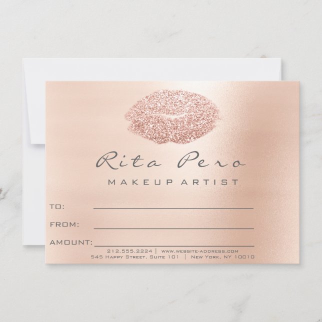 Lash Ro Guld Rosa  Makeup Certificate Gift Grått (Framsida)