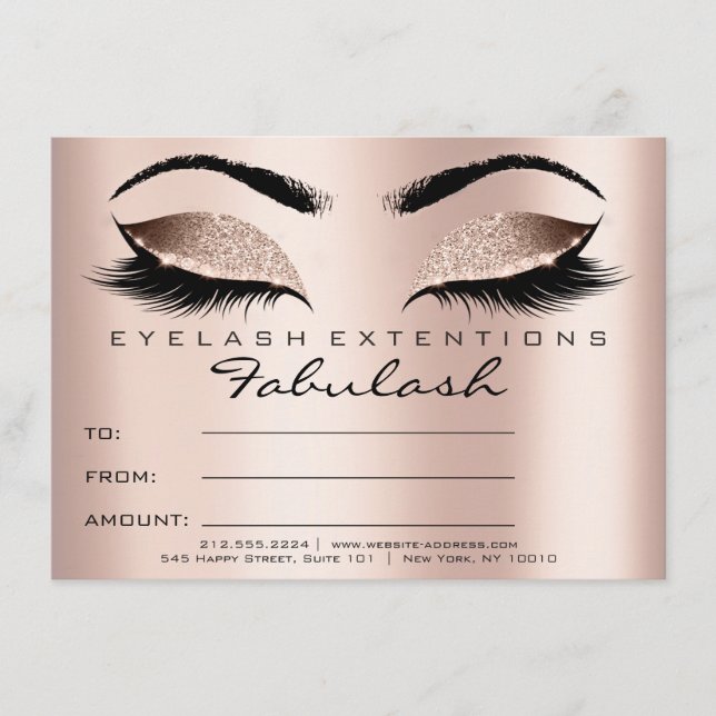 Lash Ro Guld Rosa  Makeup Certificate Gift SPA (Framsida)
