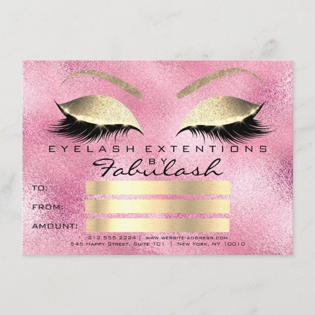 Lash Ro Rosa Guld Makeup Certificate Gift (Framsida)