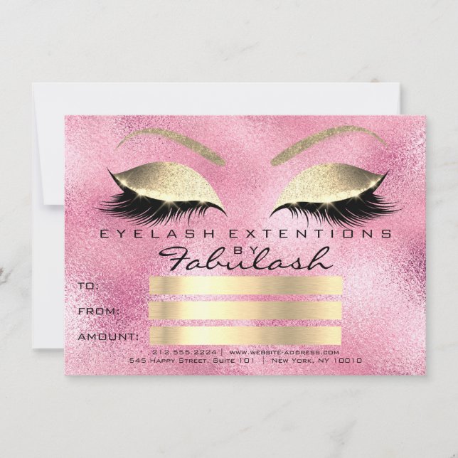 Lash Ro Rosa Guld Makeup Certificate Gift (Framsida)