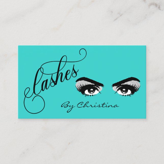 Lash Robin's Egg Blue glitter Eyelash Ögon Visitkort (Framsida)