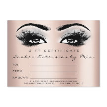 Lash Rosa ros Grått Makeup Certificate Gift