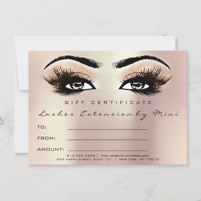 Lash Rosa ros  Makeup Certificate Gift (Framsida)