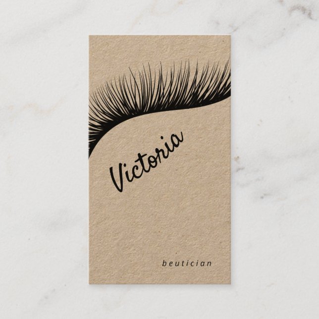 Lash Rustic kraftverk konstnären eyelash Business Visitkort (Framsida)