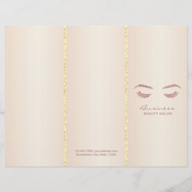 Lash Salon Makeup Artist Ivory Pearl Tri-Fold (Framsida)
