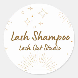 Lash Shampoo-etikett Runt Klistermärke