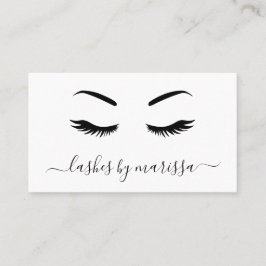 Lash Simple Minimalist Black and White Elegant Visitkort