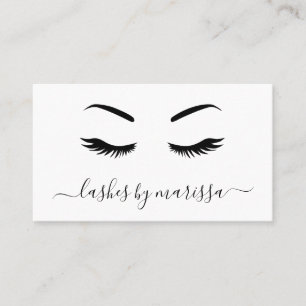 Lash Simple Minimalist Black and White Elegant Visitkort
