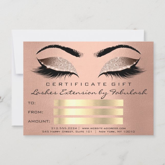 Lash Skin Ro Guld Makeup Artist Certificate Gift (Framsida)