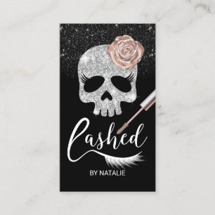 Lash Skull Beauty Modern Eyelash Extensions Visitkort