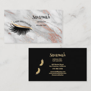 Lash Specialist Öga Lash Monogram Marble Visitkort