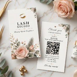 Lash Studio Holiday Affärskort QR Bokning Visitkort