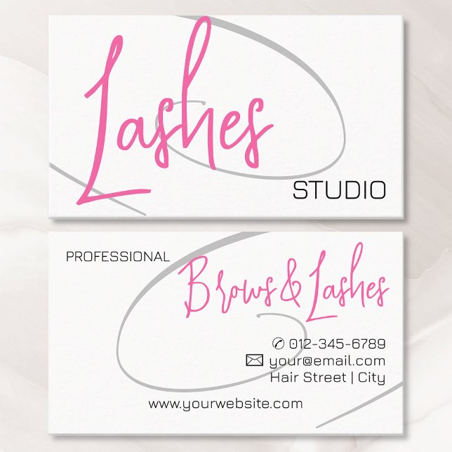 Lash Studio Modern Classy Professionell Rosa Visitkort (Skapare uppladdad)