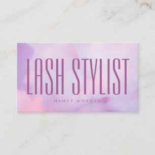 Lash Stylist Lila Pastell Holografisk Visitkort