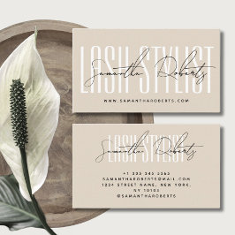 Lash stylist modern typography light than visitkort