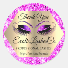 Lash Tack Makeup Artist Guld Glitter Shock rosa Runt Klistermärke