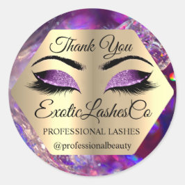 Lash Tack Makeup Artist Guld Öga Lila Runt Klistermärke