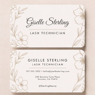 Lash Tech Blommig Visitkort