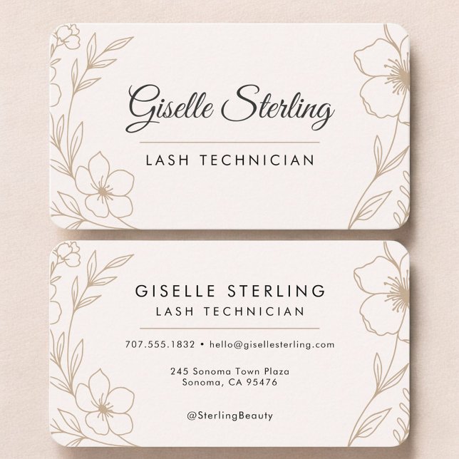 Lash Tech Blommig Visitkort (Skapare uppladdad)