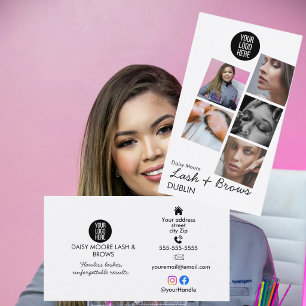 Lash Tech ögonfransar ögonbryn Foto Portfolio Desi Visitkort