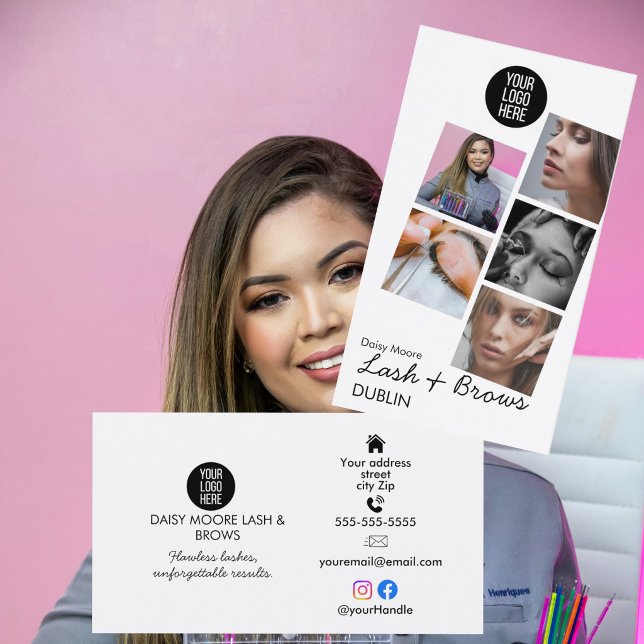 Lash Tech ögonfransar ögonbryn Foto Portfolio Desi Visitkort (Skapare uppladdad)
