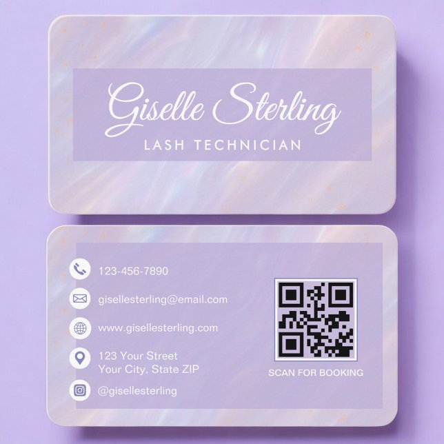 Lash Tech Opal Holografisk QR-kod Professionell Visitkort (Skapare uppladdad)