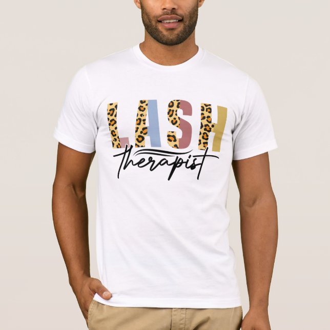 Lash Therapist Leopard Eyelash Tech Lash T Shirt (Framsida)