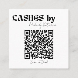 Lash-tillägg efter tvättikoner fyrkantigt visitkort