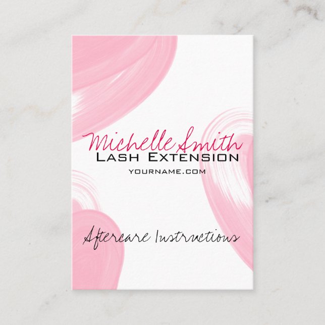 Lash-tillägg Efterhandsinstruktioner, typografi Tidsbeställning Kort (Framsida)