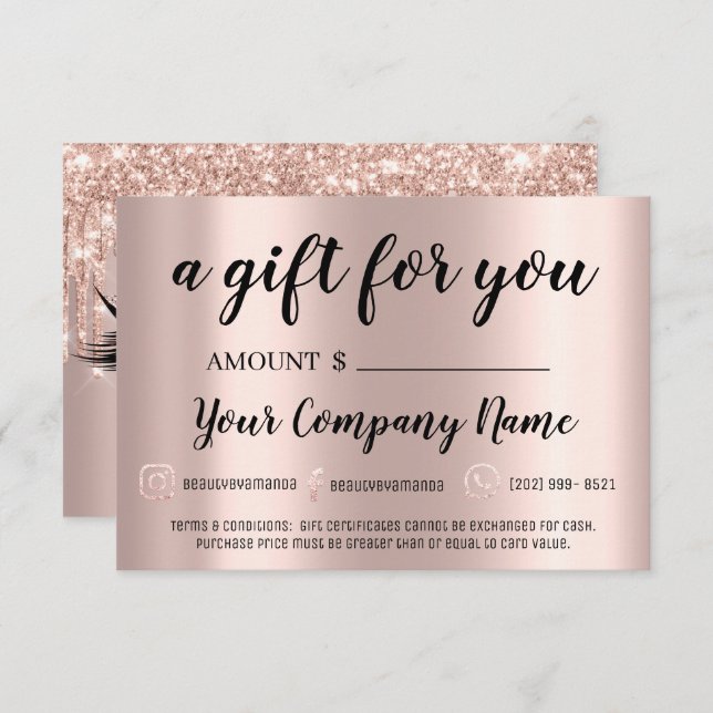 Lash-tillägg för gåvscertifikat,  Ro (Fram/baksida)