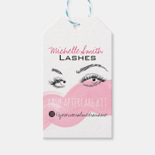 Lash-tillägg Lash Brow Rosa Lash-efterbehandlingss Presentetikett