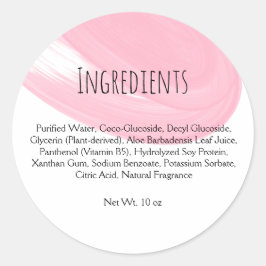 Lash-tillägg Lash Rosa Lash Bath Ingredients Runt Klistermärke