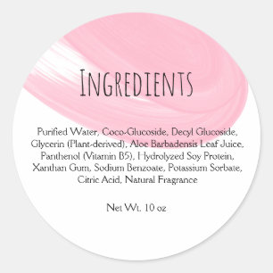 Lash-tillägg Lash Rosa Lash Bath Ingredients Runt Klistermärke
