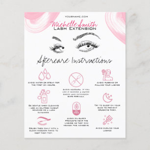 Lash-tillägg Makeup Aftercare Instructions ikon Flygblad